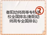 衡阳幼师高等专科学校全国排名(衡阳幼师高专全国排名)