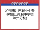 泸州市江南职业中专学校(江南职中学校泸州分校)