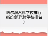 哈尔滨汽修学校排行(哈尔滨汽修学校排名)
