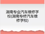 湖南专业汽车维修学校(湖南专修汽车维修学校)