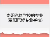 贵阳汽修学校的专业(贵阳汽修专业学校)