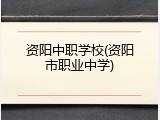 资阳中职学校(资阳市职业中学)