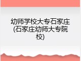 幼师学校大专石家庄(石家庄幼师大专院校)