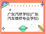 广东汽修学校(广东汽车维修专业学校)