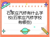 石家庄汽修有什么学校(石家庄汽修学校有哪些)