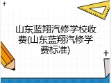山东蓝翔汽修学校收费(山东蓝翔汽修学费标准)