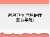 西昌卫校(西昌护理职业学院)