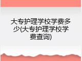 大专护理学校学费多少(大专护理学校学费查询)