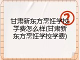 甘肃新东方烹饪学校学费怎么样(甘肃新东方烹饪学校学费)