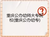 重庆公办幼师大专院校(重庆公办幼专)