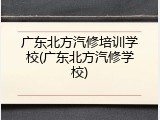 广东北方汽修培训学校(广东北方汽修学校)