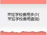 烹饪学校费用多少(烹饪学校费用查询)