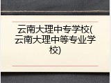 云南大理中专学校(云南大理中等专业学校)
