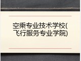 空乘专业技术学校(飞行服务专业学院)