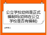 公立学校幼师是正式编制吗(幼师在公立学校是否有编制)