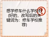 想学修车什么学校好(好的，改写后的关键词为：修车学校推荐)