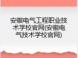 安徽电气工程职业技术学校官网(安徽电气技术学校官网)
