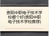 贵阳中职电子技术学校哪个好(贵阳中职电子技术学校推荐)