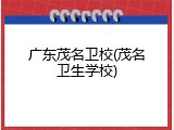 广东茂名卫校(茂名卫生学校)
