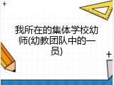 我所在的集体学校幼师(幼教团队中的一员)