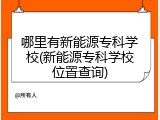 哪里有新能源专科学校(新能源专科学校位置查询)
