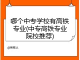 哪个中专学校有高铁专业(中专高铁专业院校推荐)