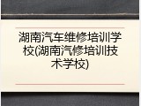 湖南汽车维修培训学校(湖南汽修培训技术学校)