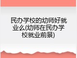 民办学校的幼师好就业么(幼师在民办学校就业前景)