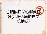 合肥护理学校哪家最好(合肥优质护理学校推荐)