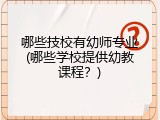 哪些技校有幼师专业(哪些学校提供幼教课程？)