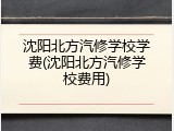 沈阳北方汽修学校学费(沈阳北方汽修学校费用)