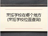 烹饪学校在哪个地方(烹饪学校位置查询)