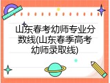 山东春考幼师专业分数线(山东春季高考幼师录取线)
