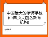 中国最大的厨师学校(中国顶尖厨艺教育机构)