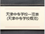 天津中专学校一览表(天津中专学校概览)