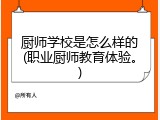 厨师学校是怎么样的(职业厨师教育体验。)