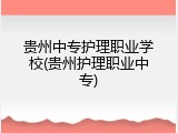 贵州中专护理职业学校(贵州护理职业中专)
