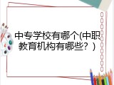 中专学校有哪个(中职教育机构有哪些？)