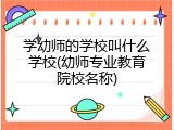 学幼师的学校叫什么学校(幼师专业教育院校名称)
