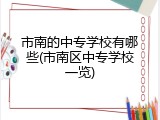 市南的中专学校有哪些(市南区中专学校一览)