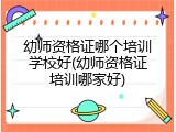 幼师资格证哪个培训学校好(幼师资格证培训哪家好)