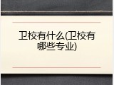 卫校有什么(卫校有哪些专业)