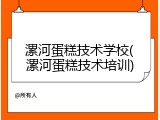 漯河蛋糕技术学校(漯河蛋糕技术培训)