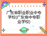 广东省职业职业中专学校(广东省中专职业学校)