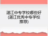 湛江中专学校哪些好(湛江优秀中专学校推荐)