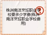 株洲南洋烹饪职业学校要多少学费(株洲南洋烹饪职业学校费用)