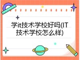 学it技术学校好吗(IT技术学校怎么样)