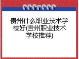 贵州什么职业技术学校好(贵州职业技术学校推荐)