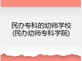 民办专科的幼师学校(民办幼师专科学院)