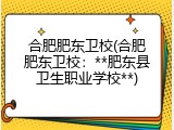 合肥肥东卫校(合肥肥东卫校：**肥东县卫生职业学校**)